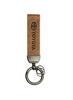 TOYOTA Metal Ring PU Leather Strap Keychain Home Key Chain Car Keychain TOYOTA Car Key Chain Super Finish 1Pcs  - Image 1