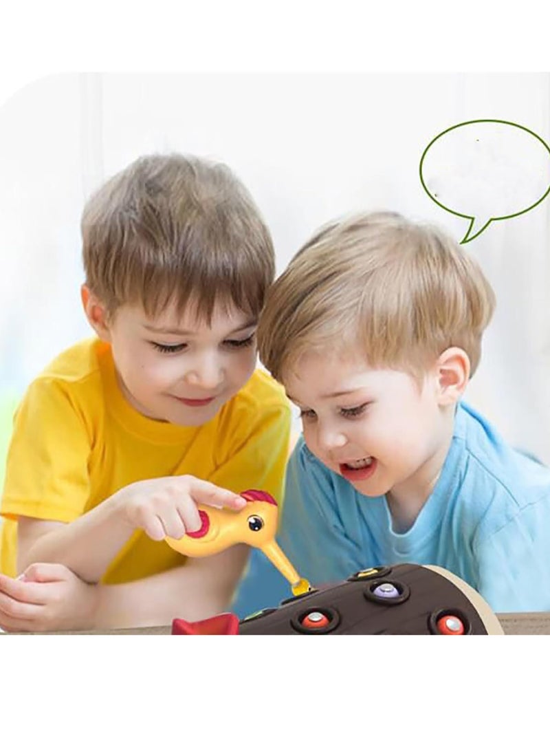 YelaJoy - Magnetic Woodpecker Toy, Woodpecker Worm Toy Magnetic Bird Feeding Game, Magnetic Bird Feeding Game, Cultivate Curiosity Improve Coordination Woodpecker Toy (Small Trunk + 1 Bird + 8 Worms) - Image 1