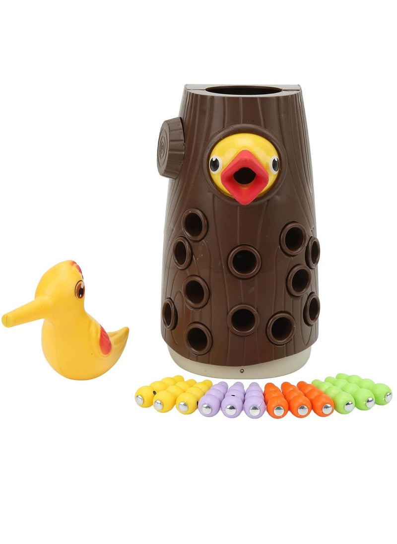 YelaJoy - Magnetic Woodpecker Toy, Woodpecker Worm Toy Magnetic Bird Feeding Game, Magnetic Bird Feeding Game, Cultivate Curiosity Improve Coordination Woodpecker Toy (Small Trunk + 1 Bird + 8 Worms) - Image 1