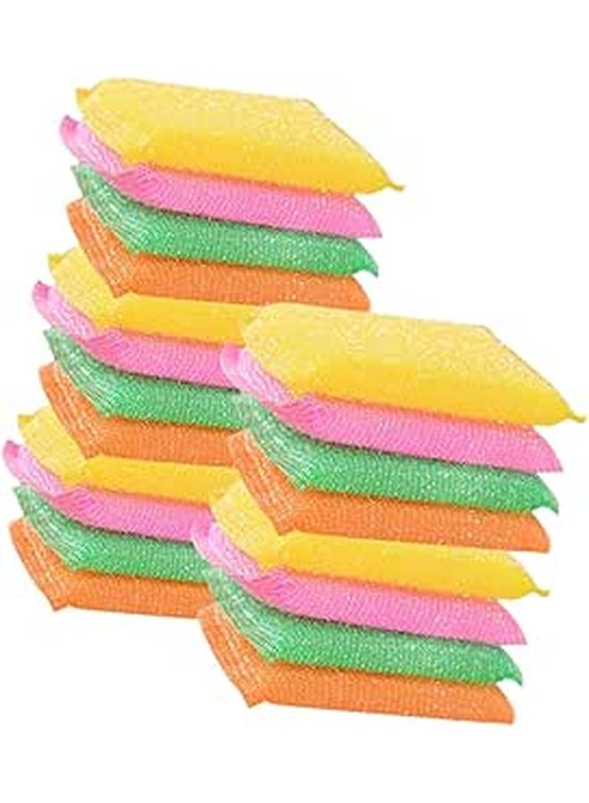 Non Scratch Kitchen Scrubber Sponges 20 Pack Dishwashing Pads For Pots Pans Hard Surfaces Odor Stain Removal Random Color - Image 1