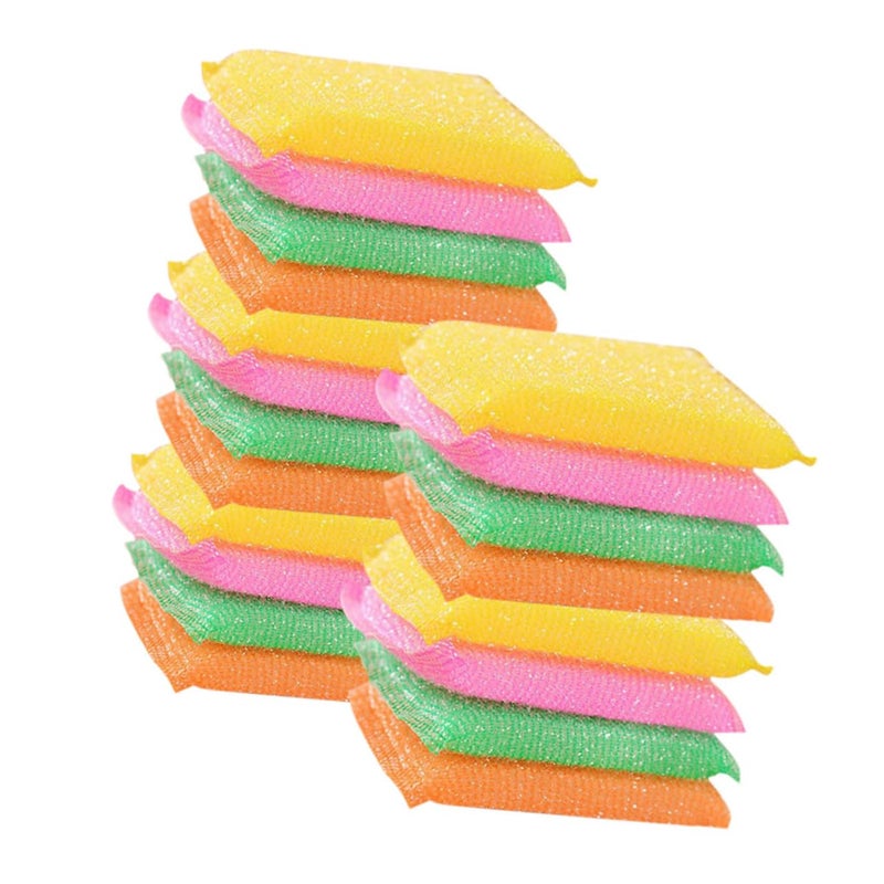Non Scratch Kitchen Scrubber Sponges 20 Pack Dishwashing Pads For Pots Pans Hard Surfaces Odor Stain Removal Random Color - Image 2