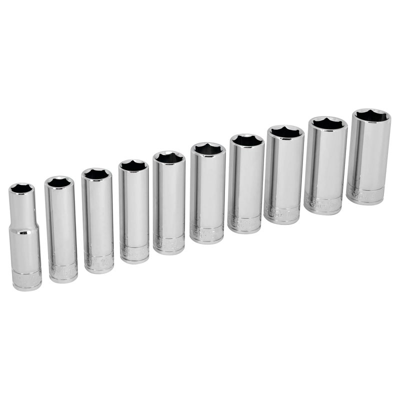 Performance Tool W38402 38Inch Drive 10Piece Metric Deep Socket Set