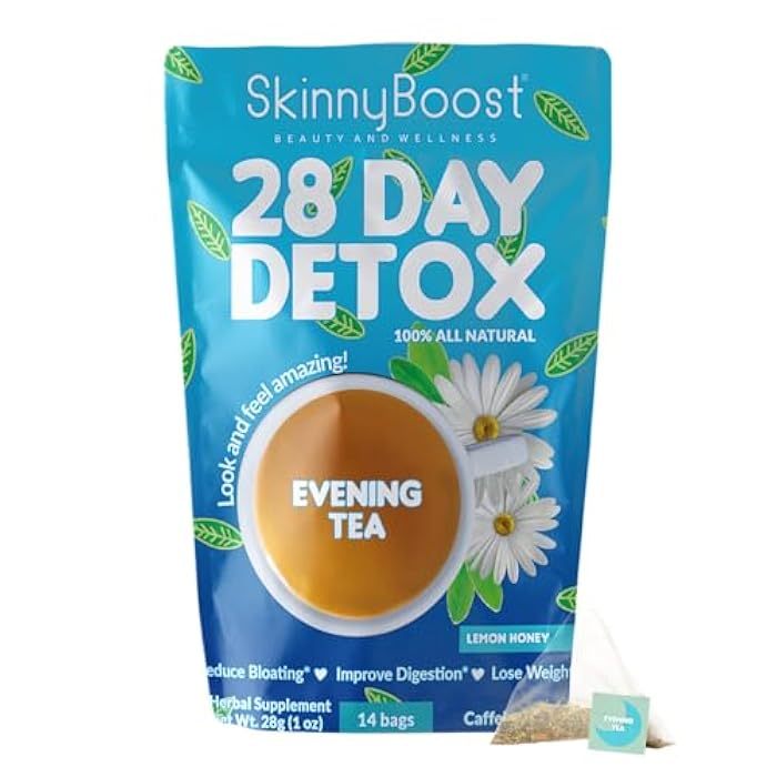 SkinnyBoost Skinny Boost Evening Detox Tea-14 Tea Bags Total, Supports Detox and Cleanse, Reduce Bloating, 100% All Natural, Vegan, Non GMO - Image 1
