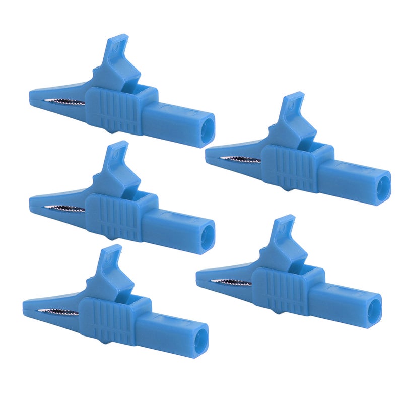 5pcs J.60039 Safety Test Clips Multifunction Safety Type Test Clamp with 4mm Socket for Electronic InstrumentsBlue - Image 5