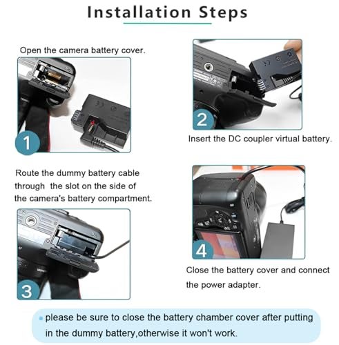 CEXO ACK-E8 AC Power Adapter Charger Kit, with DR-E8 DC Coupler Replacement of LP-E8, Compatible with Canon EOS Rebel 700D 650D 600D 550D T5i T4i T3i T2i Kiss X6 Kiss X5 Kiss X4 DSLR Cameras - Image 3