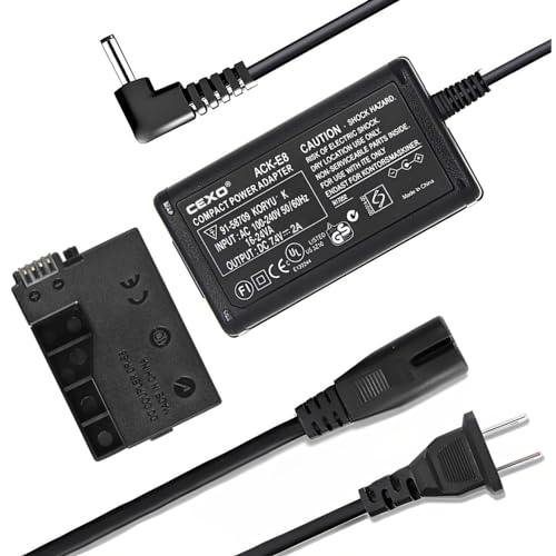 CEXO ACK-E8 AC Power Adapter Charger Kit, with DR-E8 DC Coupler Replacement of LP-E8, Compatible with Canon EOS Rebel 700D 650D 600D 550D T5i T4i T3i T2i Kiss X6 Kiss X5 Kiss X4 DSLR Cameras - Image 1