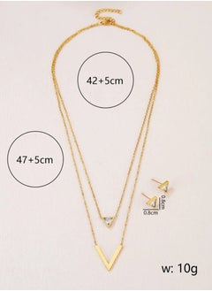 JewelryPalace Gold Plated Stainless Steel Women's Necklace And Earrings Accessories Set  - Image 5
