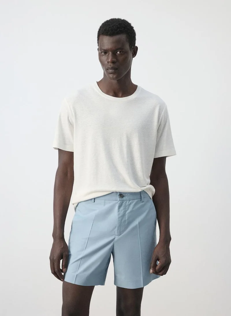 مانجو مان Linen Blend Slim Fit T-Shirt