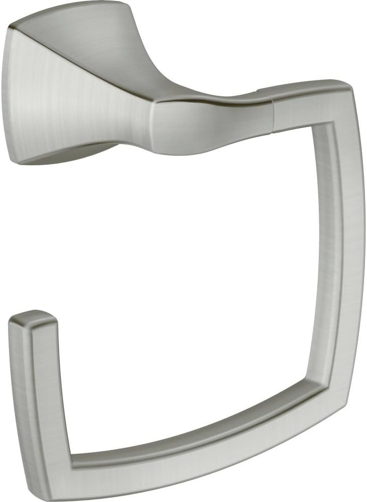 Moen Voss Collection Bathroom Hand Towel Ring in Brushed Nickel - 11.61 x 2.83 x 6.81 inches - Image 1