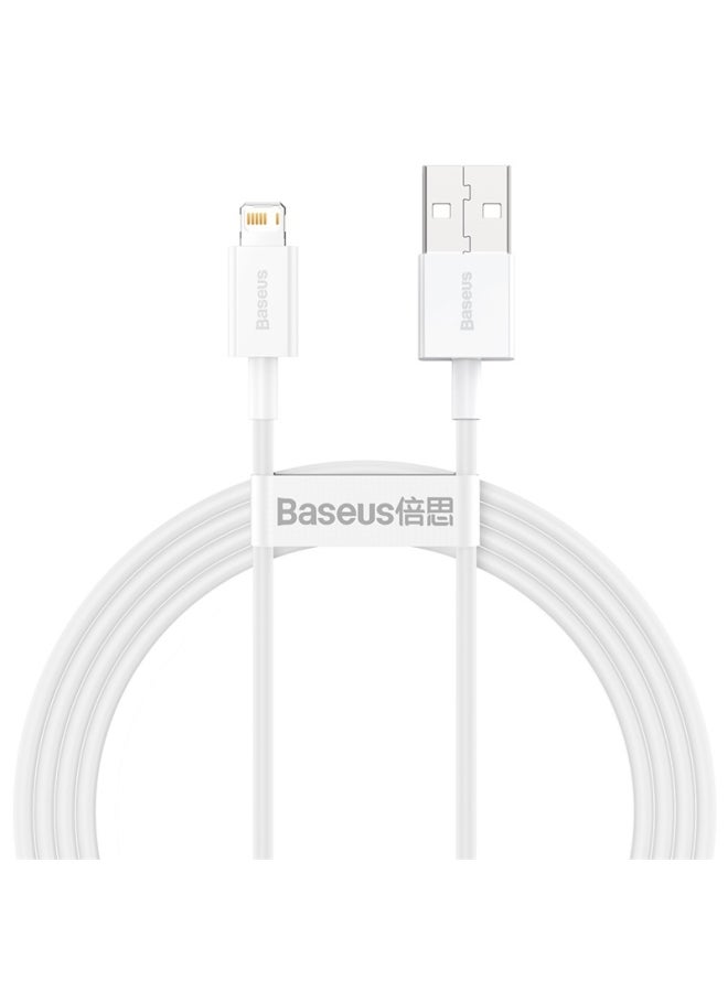 بيسوس كابل USB للبيانات وللشحن السريع بتيار 2.4 أمبير لجهاز أبل أبيض - Image 1