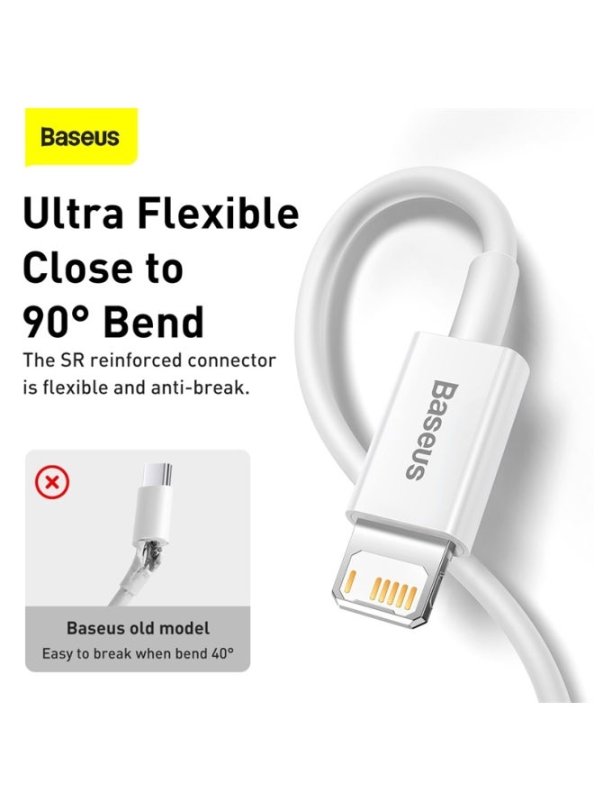 بيسوس كابل USB للبيانات وللشحن السريع بتيار 2.4 أمبير لجهاز أبل أبيض - Image 5