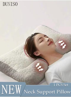 DUNISO Super Comfort Ergonomic Pillow for Neck Head and Shoulder Pain Relief Contour Support Pillows for Bed Sleeping Orthopedic Cervical Spine Stretch Pillow for Side Back Stomach Sleeper  - Image 1