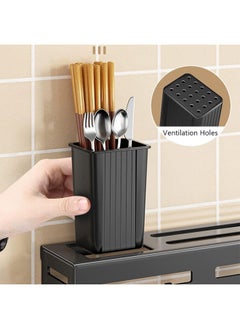 Reelyo 40cm Utensil Rack Kitchen Utensil Rack for Wall Cooking Utensils Hanger, Coffee Bar Shelf, Bathroom Shelf With Hooks, Large Wall Mounted Spice Rack  For Kitchen Stainless Steel Kitchen Utensil Holder Multifunctional Wall Mounted Rack With Spoon Fork And Chopstick Holder  - Image 3