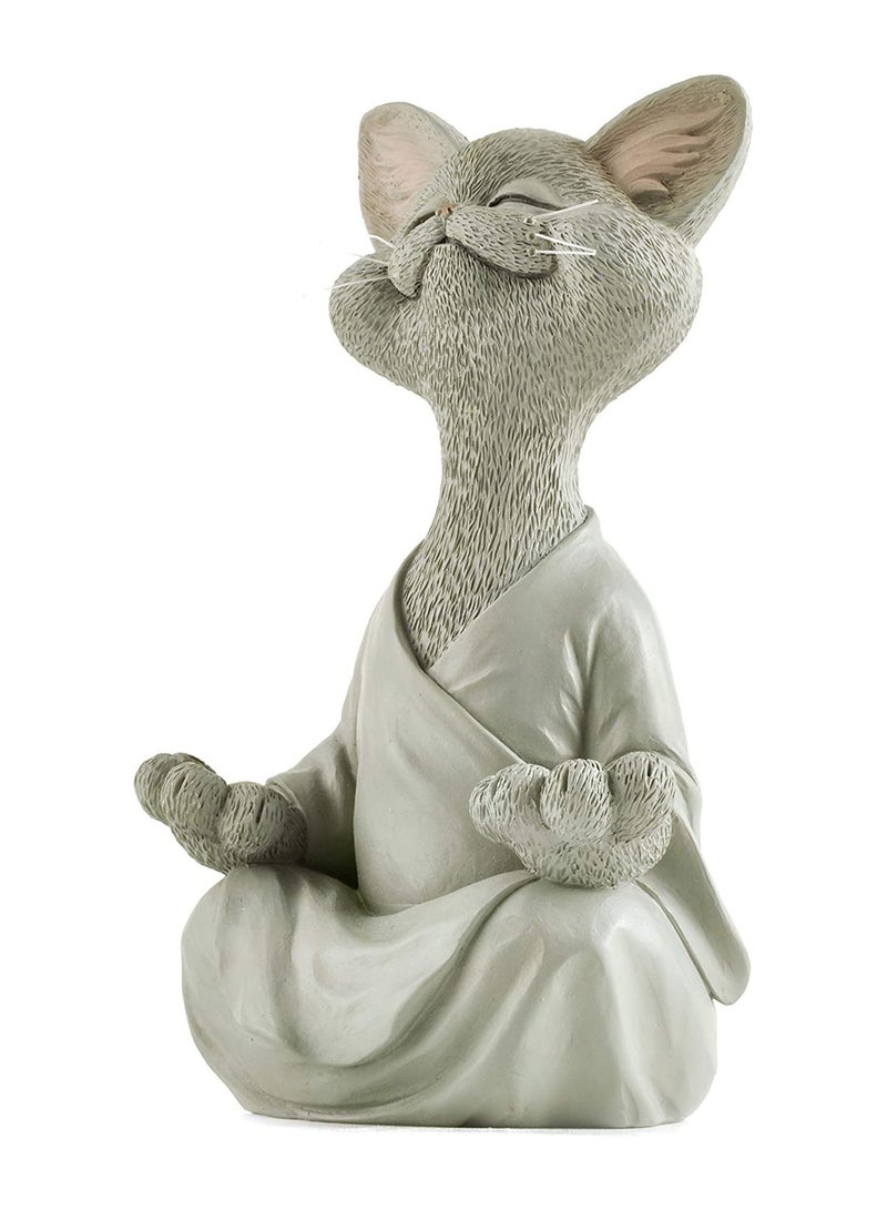 KASTWAVE 1pc Whimsical Cat Figure Meditation Yoga Happy Cat Collection Home Decor Ornament - Image 4