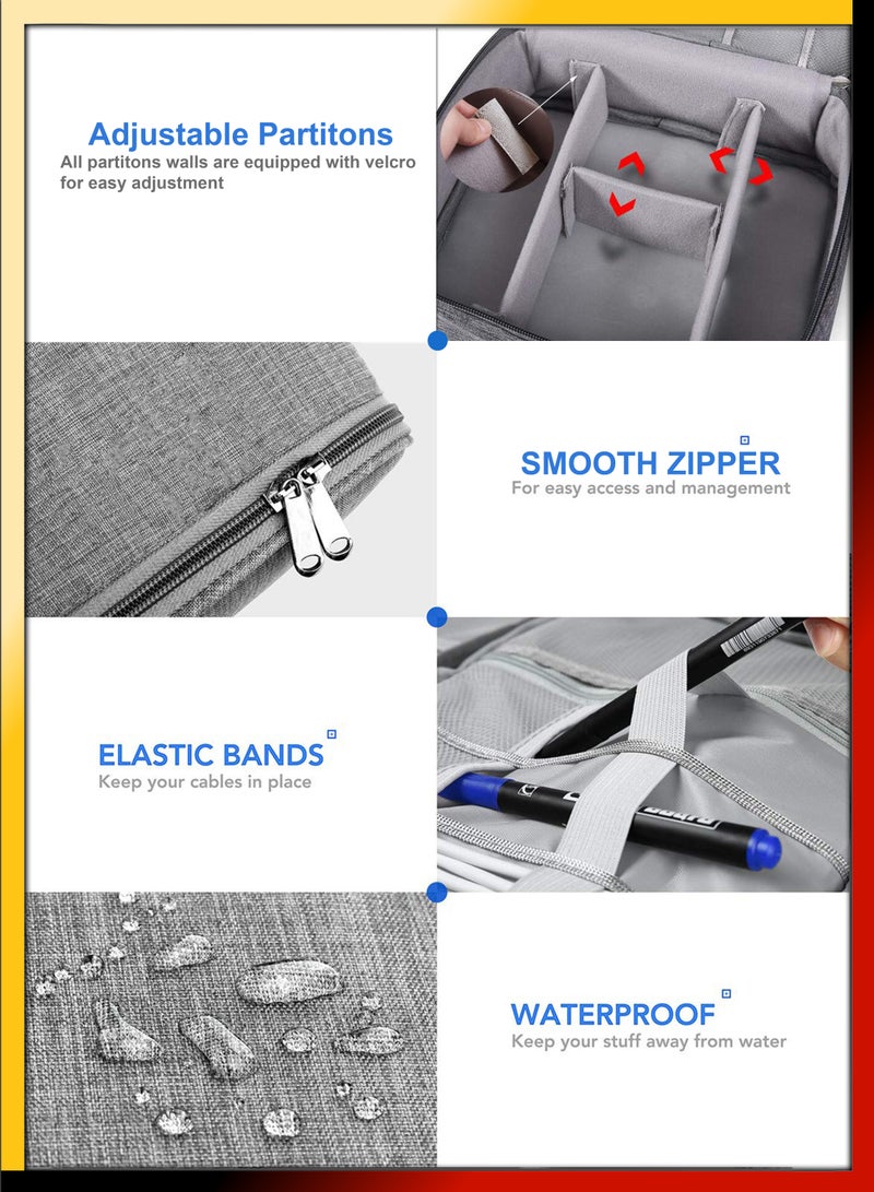 دي بلو ملحقات الإلكترونيات منظم الكابلات حقيبة السفر حقيبة حمل عالمية مقاومة للماء لشحن أجهزة الكمبيوتر المحمول المحمولة مستحضرات التجميل مجوهرات الهاتف USB SD بطاقة تخزين الأعمال السفر حقيبة الأدوات السياحي - Image 3