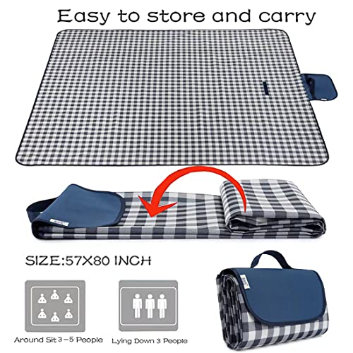 Lchkrep Picnic Blanket Beach Blankets 80"x60" Large Sandproof Waterproof Camping Portable Travel Blanket Play Mat for Outdoor Indoor Family Beach Park Grass,Hiking, Music Festival - Image 5