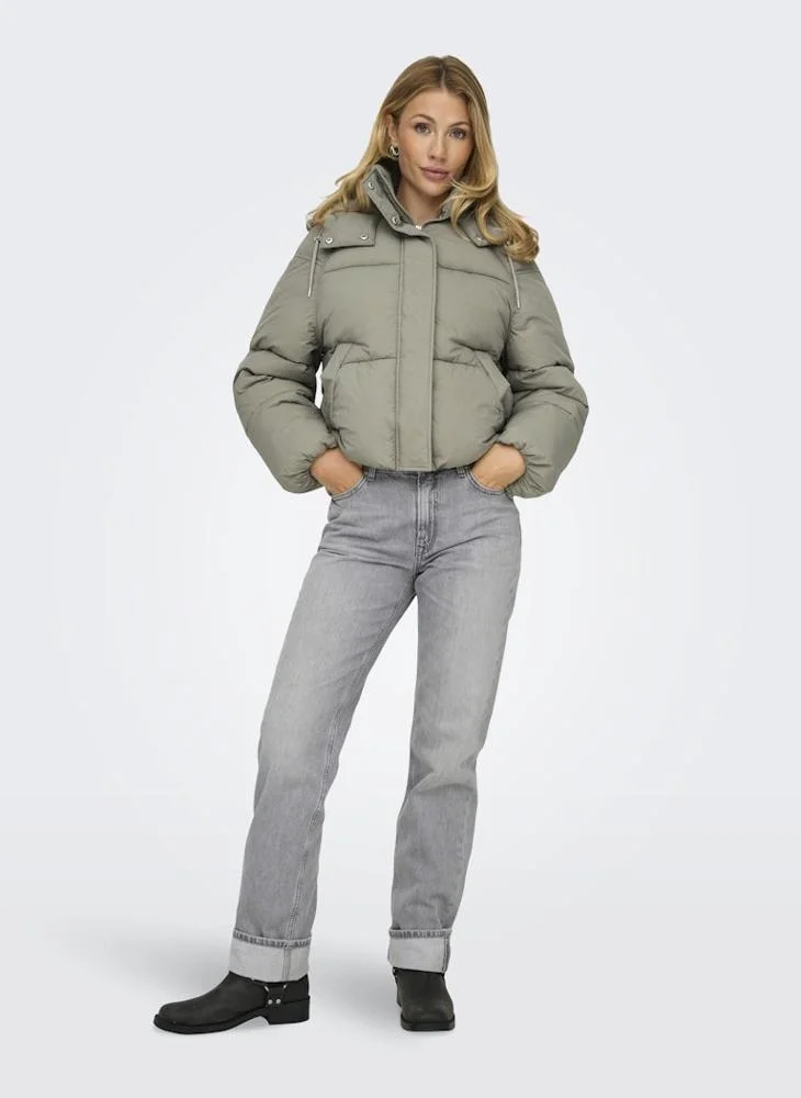 ONLY Drawstring Hooded Puffer Jacket