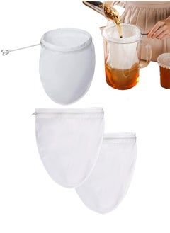 3 PCS Fine Mesh Strainer Bags with Handle, Reusable Nut Milk Bag Thai Tea Strainer, Cheesecloth for Straining NutMilk Coffee Milk Juices Honey Wine Oil - pzsku/Z29702B257058BF8B9C79Z/45/_/1724838821/9614393a-e1a7-4d0b-9376-1a03bbcb6db4