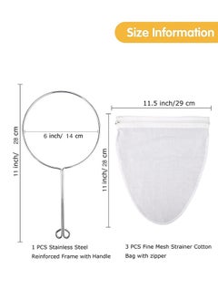 3 PCS Fine Mesh Strainer Bags with Handle, Reusable Nut Milk Bag Thai Tea Strainer, Cheesecloth for Straining NutMilk Coffee Milk Juices Honey Wine Oil - pzsku/Z29702B257058BF8B9C79Z/45/_/1724838822/2ffa5334-9748-4aec-bfe2-4dd78dfef95c