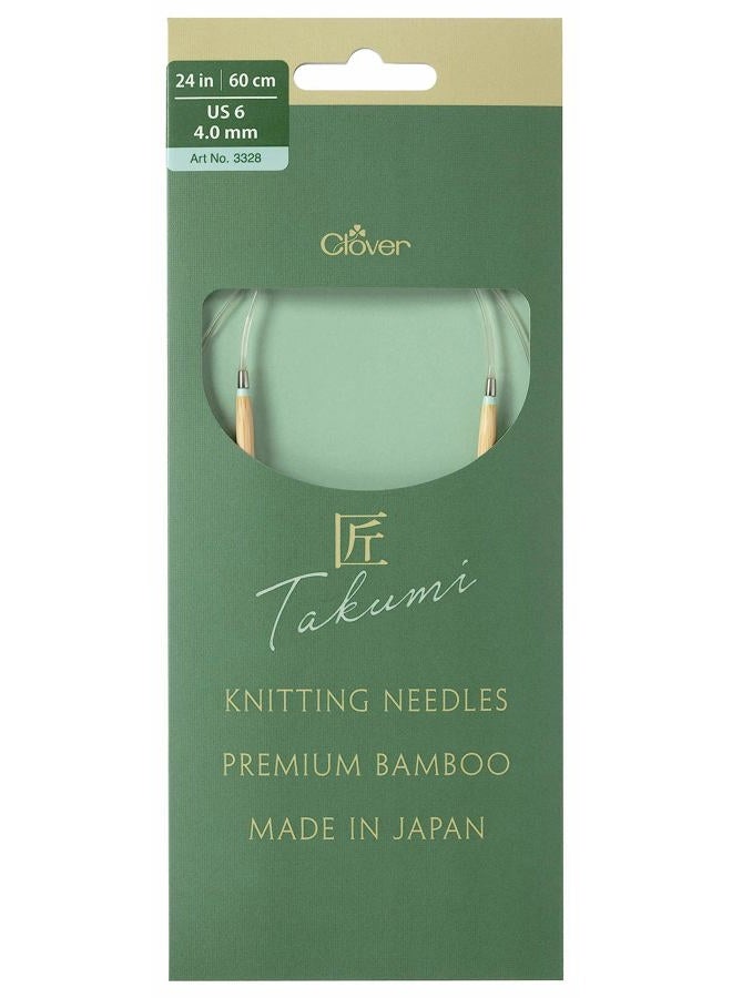 Clover Takumi Pro Circular Knitting Needles 24"-US 6/4.0 mm - Image 1