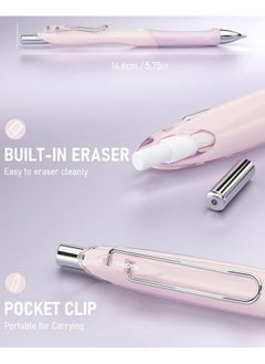 Nicpro 6Pcs Pastel Mechanical Pencil Set 0.7 Mm Cute Mechanical Pencils With Comfort Grip With 12 Tubes Hb Lead Refill 3 Eraser 9 Eraser Refills For Student Writing Drawing Sketching With Case  - Image 3