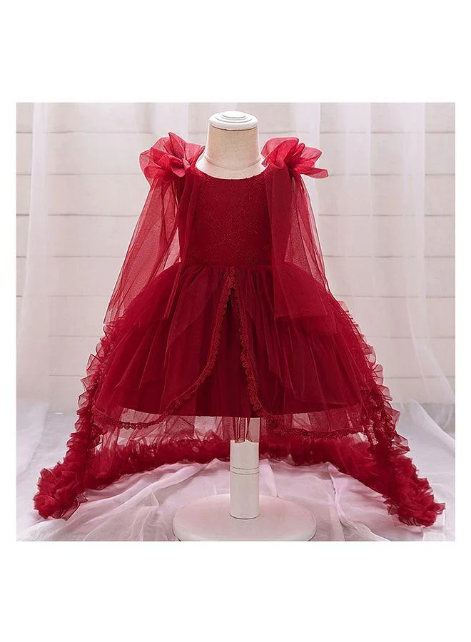 Mark & Mia Mark & Mia Solid Sleeveless Long Tailed Gown - Red