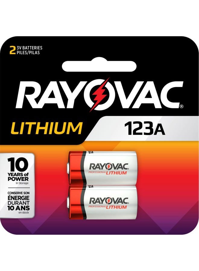 Rayovac 123A Lithium Batteries, 3V Lithium Photo Batteries (2 Battery Count) - Image 1
