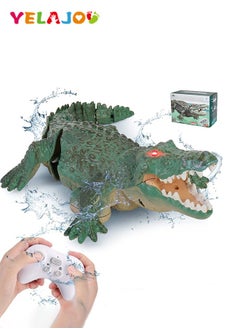 Arabest RC Crocodile Boat,2.4GHz Alligator with Glowing Eyes,Lake & Pool Floating Toy for Kids Aged 3+ (Green)  - Image 1