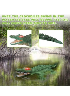 Arabest RC Crocodile Boat,2.4GHz Alligator with Glowing Eyes,Lake & Pool Floating Toy for Kids Aged 3+ (Green)  - Image 5