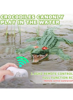 Arabest RC Crocodile Boat,2.4GHz Alligator with Glowing Eyes,Lake & Pool Floating Toy for Kids Aged 3+ (Green)  - Image 4