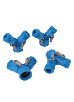 NIBEMINENT Tap Y Splitter 2 Way 2 Valves Hose Splitter Connector for Garden Hose Faucet Standard 4pcs  - Image 2