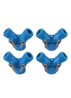 NIBEMINENT Tap Y Splitter 2 Way 2 Valves Hose Splitter Connector for Garden Hose Faucet Standard 4pcs  - Image 1