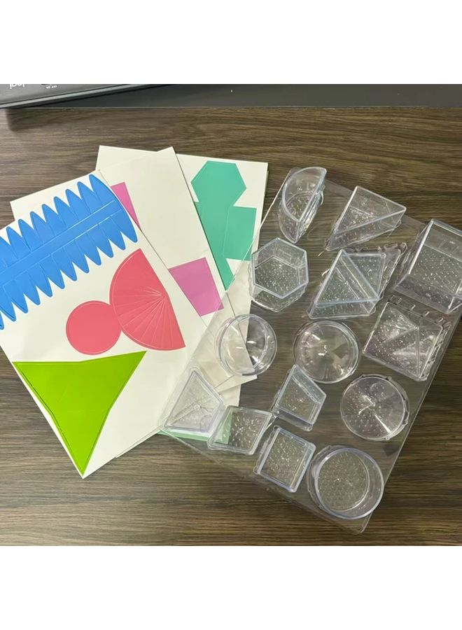 30pcs Transparent Geometric Solids 3D to 2D Conversion Learning Set for Math Education - Image 1