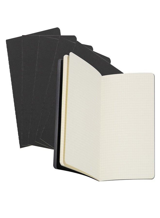 Twone Travel Journal Set With 6 Notebook Journals For Travelers - Black Soft Cover - A5 Size - 210 Mm X 140 Mm - 60 Square Grid Pages/ 30 Sheets - Image 1