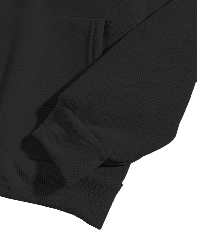 ADRO Men's Cotton Neck Hooded Sweatshirt (H20-M-BYO-BL_Black_2XL) - Image 5