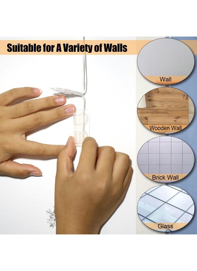 SAVITA 30pcs Outdoor Light Clips, Clear Cable Clips Large Adhesive 2 Hooks Design Adhesive Light Hooks Outdoor Light Hooks for String Lights Decoration Organization  - Image 3
