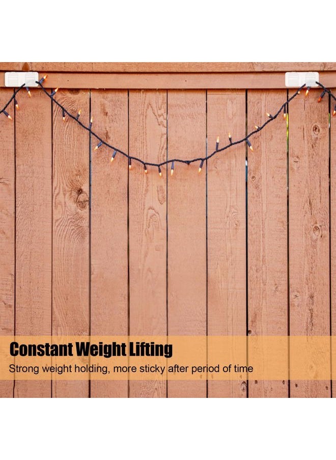 SAVITA 30pcs Outdoor Light Clips, Clear Cable Clips Large Adhesive 2 Hooks Design Adhesive Light Hooks Outdoor Light Hooks for String Lights Decoration Organization  - Image 4