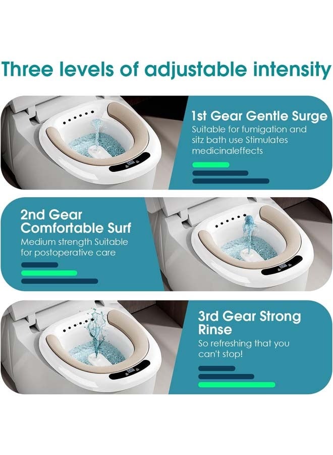 L&E Electric Sitz Bath, Electric Sitz Bath for Hemorrhoids,Electric Sitz Bath for Toilet Seat,Sits Bath Kit for Women,Female Postpartum, Real-time Water Temperature Measurement - Image 4
