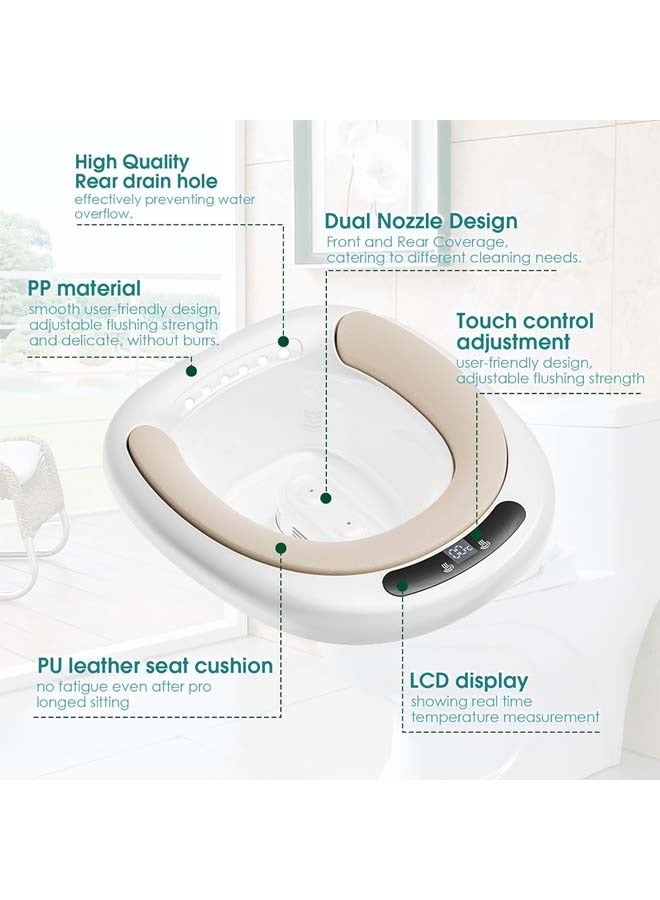 L&E Electric Sitz Bath, Electric Sitz Bath for Hemorrhoids,Electric Sitz Bath for Toilet Seat,Sits Bath Kit for Women,Female Postpartum, Real-time Water Temperature Measurement - Image 5