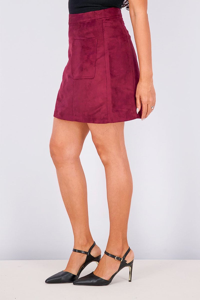Old Navy Women Woven Mini Skirt, Burgundy - Image 4