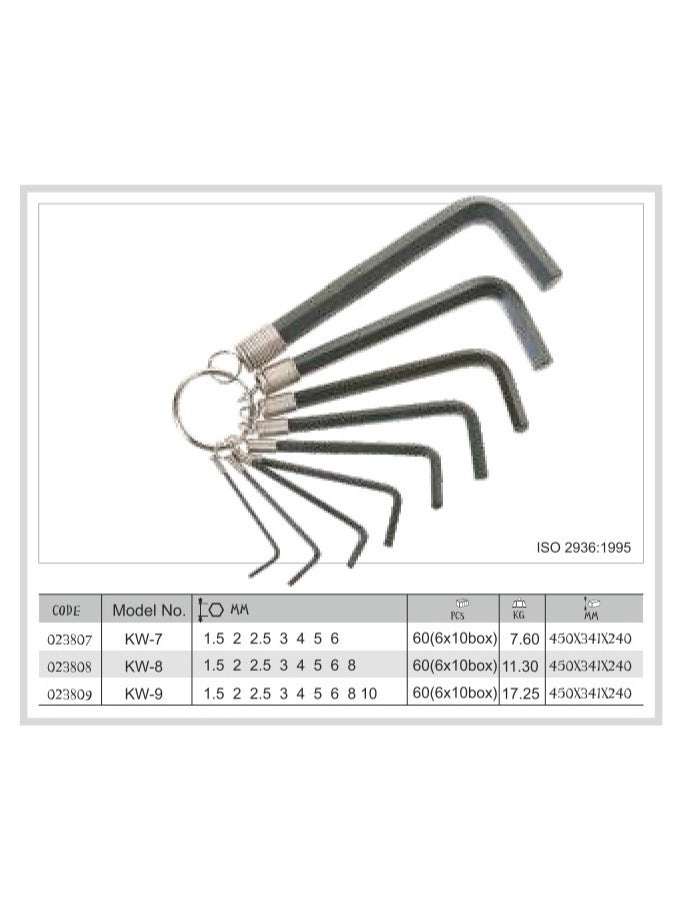 jetechtool Jetech 7-Piece Metric Hex Key Set - Professional Grade Premium Alloy Steel, Rust-Resistant, Keyring Design, Fits Bike, Furniture, Auto Repair, 1.5-6mm (1.5, 2, 2.5, 3, 4, 5, 6mm) - KW-7 - Image 2