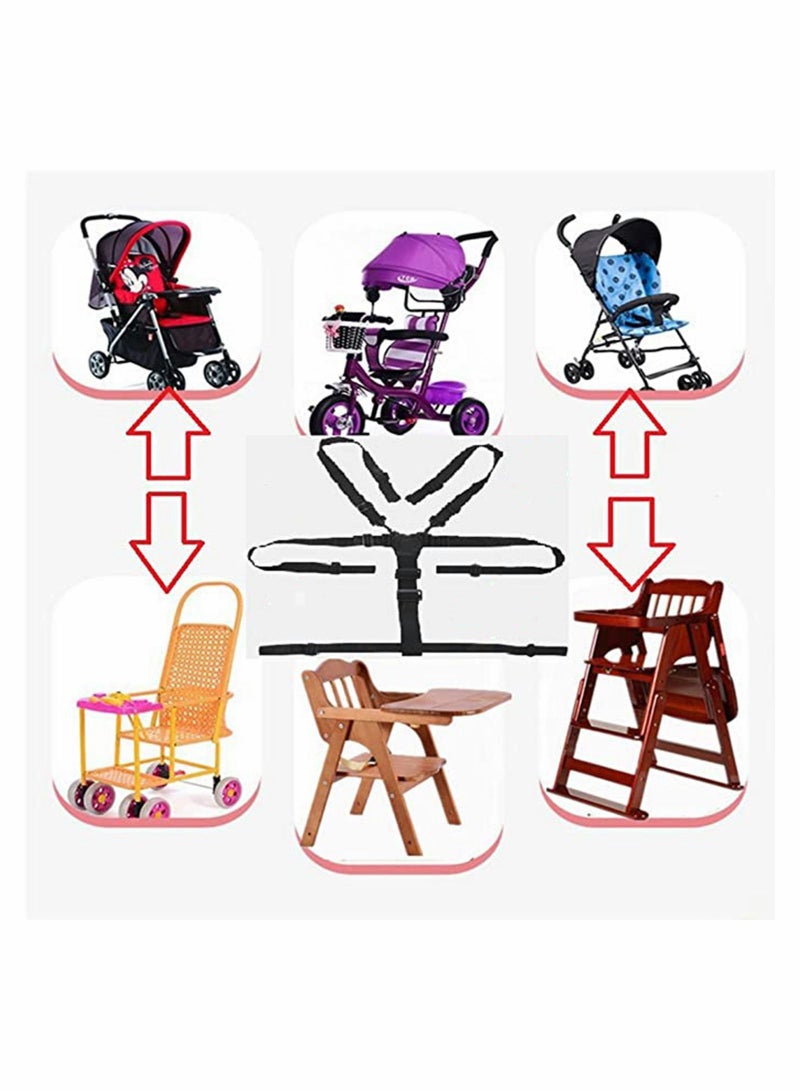 Excefore High Chair Seat Belt 5 Point Harness Baby Chair Safety Belt Universal High Chair Seat Belt For Wooden High Chair Pushchair - Image 4