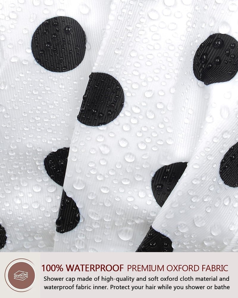 Excefore Repeated detach compatible build Luxury Waterproof Shower Cap for Women, Reusable Adjustable Bowknot Hair Bath Cap, Soft Comfortable Fit, Travel Friendly Hair Protection from Water, Moisture and Frizz (White) Simple multi-feature universal build - Image 3