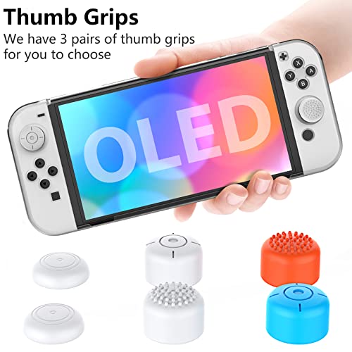 HEYSTOP Switch OLED Case for Nintendo Switch OLED Model, Dockable Cover Hard PC Protector Case for Switch OLED Grips for Switch OLED Console and Accessories with Thumb Stick Caps - Image 5