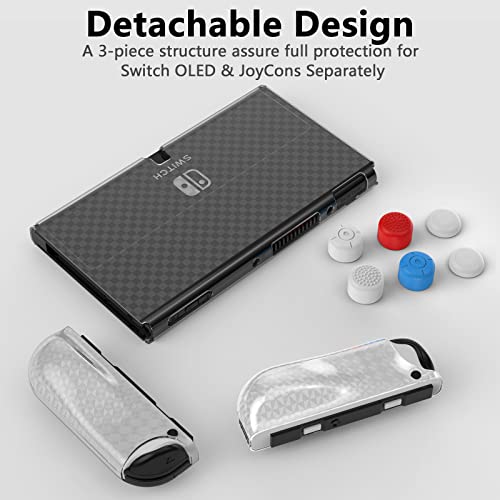 HEYSTOP Switch OLED Case for Nintendo Switch OLED Model, Dockable Cover Hard PC Protector Case for Switch OLED Grips for Switch OLED Console and Accessories with Thumb Stick Caps - Image 3