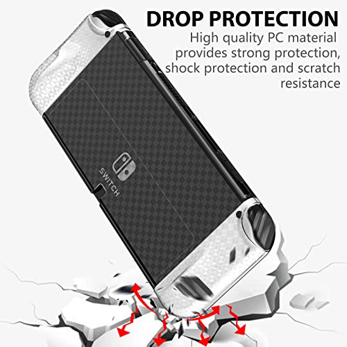 HEYSTOP Switch OLED Case for Nintendo Switch OLED Model, Dockable Cover Hard PC Protector Case for Switch OLED Grips for Switch OLED Console and Accessories with Thumb Stick Caps - Image 4