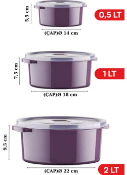 Nandy Home مجموعة حاويات تخزين دائرية قابلة للاستخدام في الميكروويف والبراد ٢٤ قطعة برقوق  - Image 3