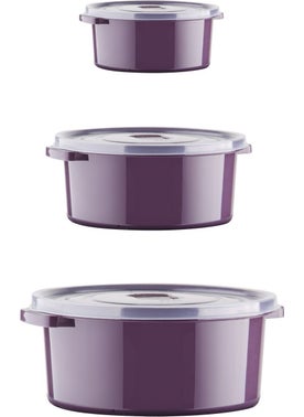 Nandy Home مجموعة حاويات تخزين دائرية قابلة للاستخدام في الميكروويف والبراد ٢٤ قطعة برقوق  - Image 2