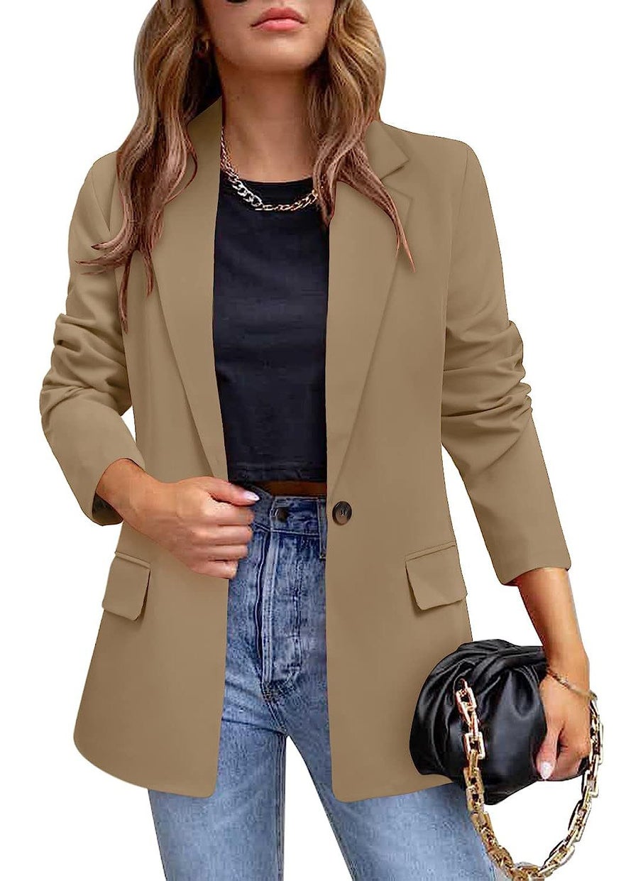 Generic 2024 Autumn Winter Tailored Blazer for Women Purple  - Image 3