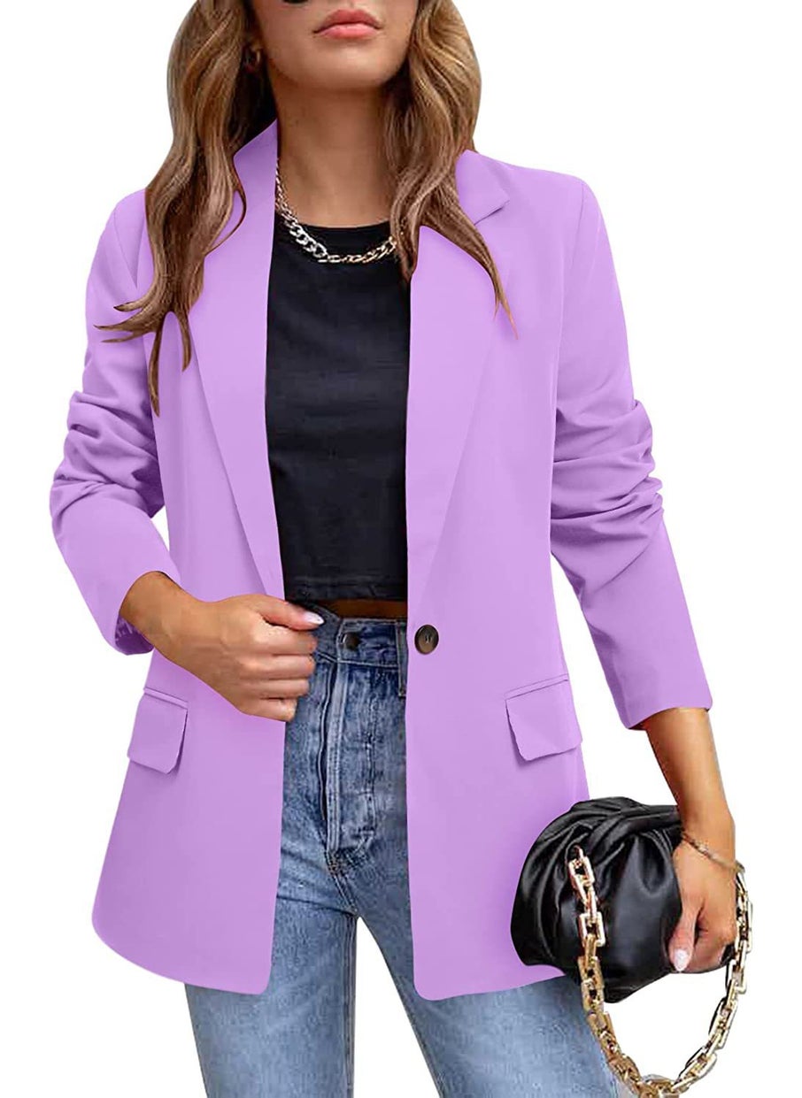 Generic 2024 Autumn Winter Tailored Blazer for Women Purple  - Image 1